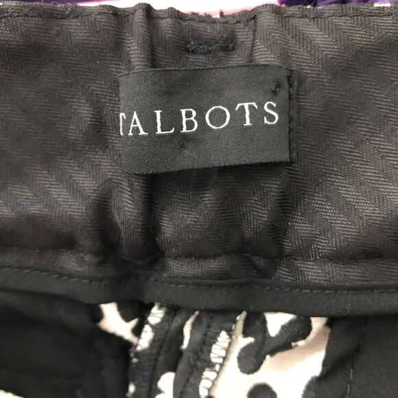 Talbots Hampshire Ankle Pant in Black with White Butterflies NEW - Picture 15 of 16